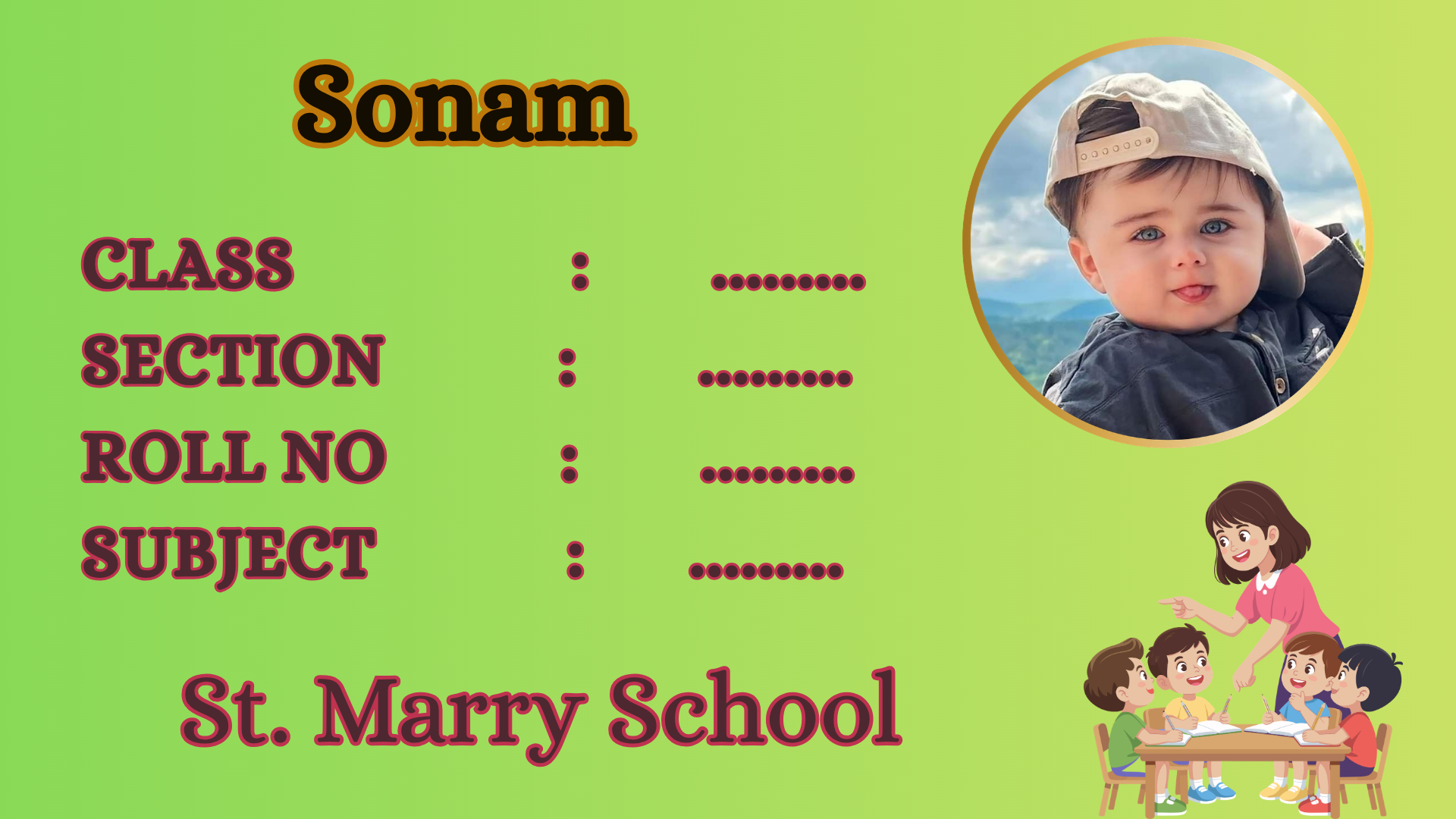 Custom Kids Name Sticker- MKM-37