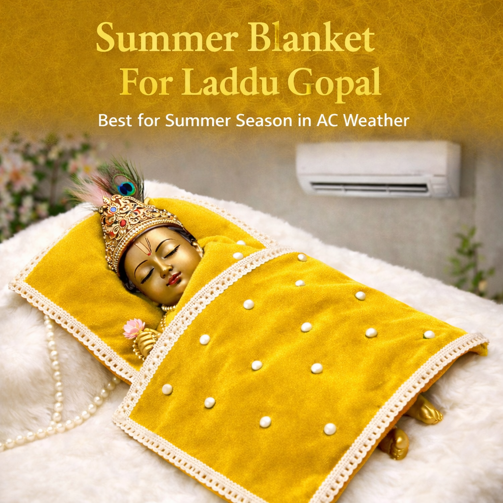 Laddu Gopal Ji Soft Velvet AC Blanket for Summer Season | 10 x 10 Inch