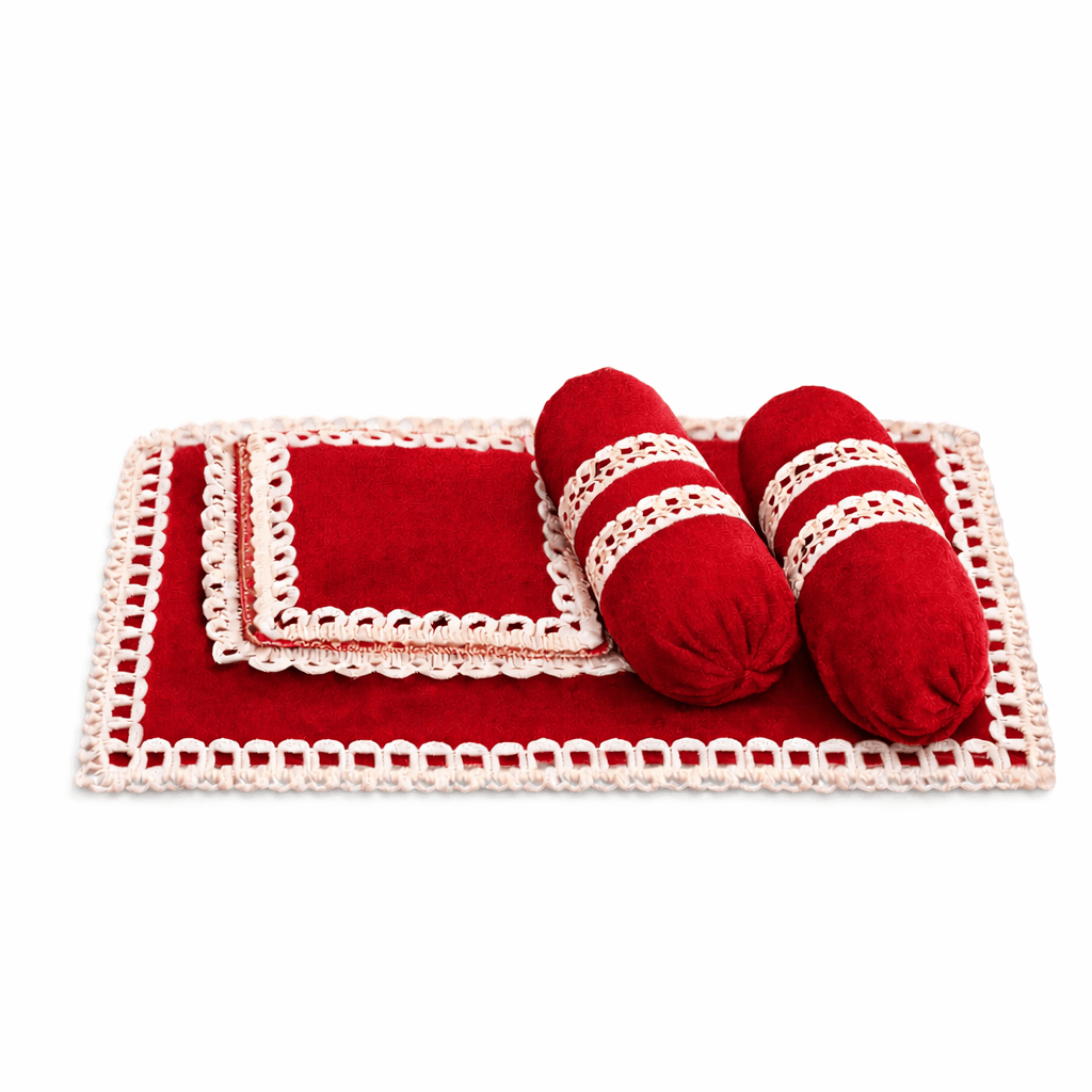 Laddu Gopal Gadi Takiya Set | Soft Gadi | 1 Cushion | 2 Pillow I 5 DIFFERENT COLORS