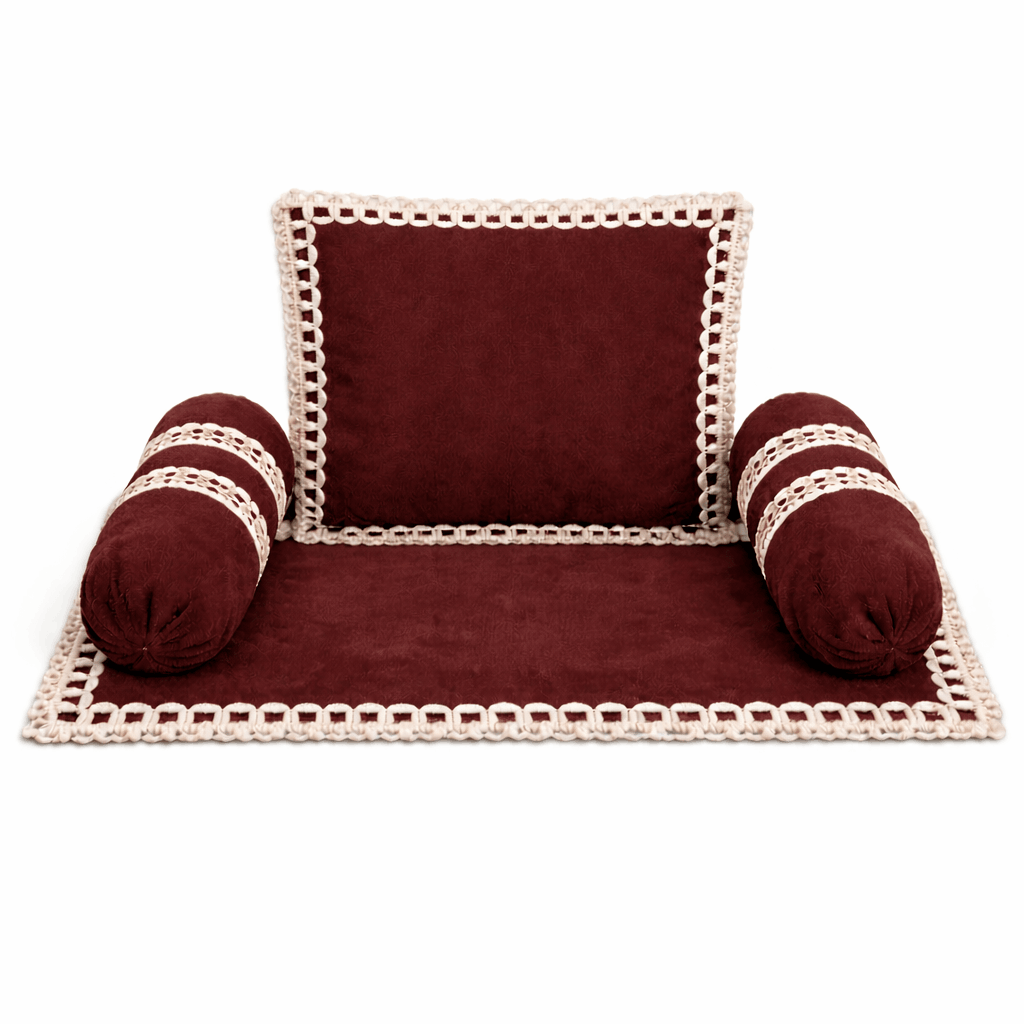 Laddu Gopal Gadi Takiya Set | Soft Gadi | 1 Cushion | 2 Pillow I 5 DIFFERENT COLORS