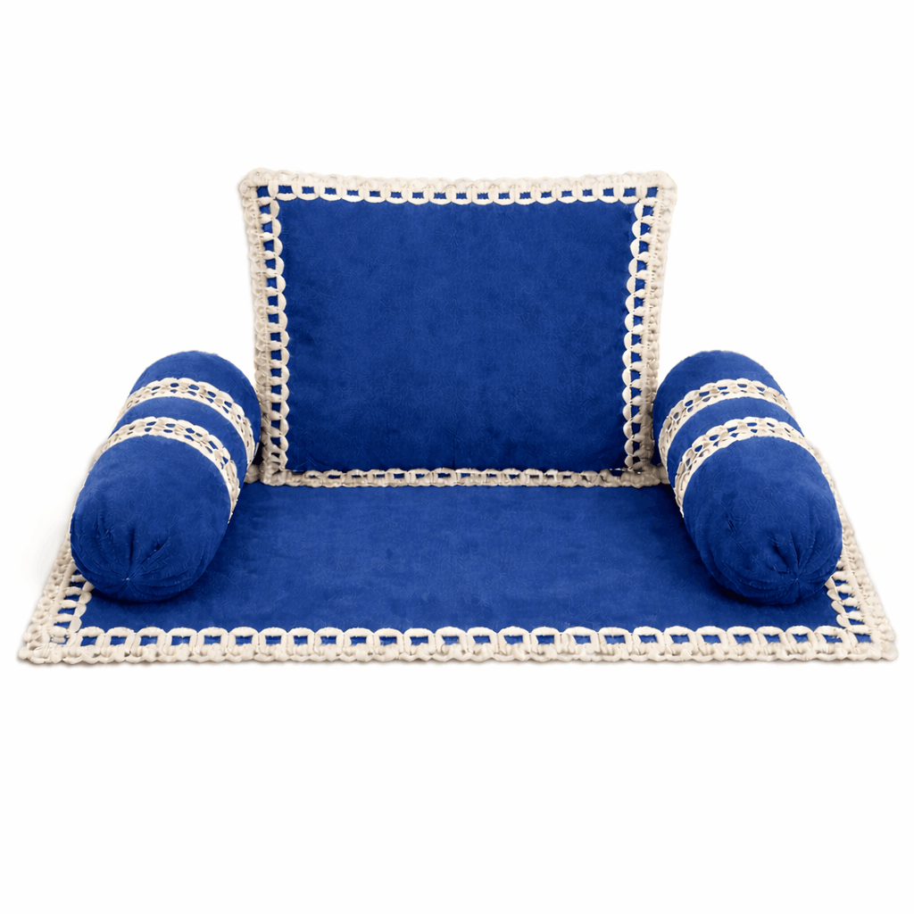 Laddu Gopal Gadi Takiya Set | Soft Gadi | 1 Cushion | 2 Pillow I 5 DIFFERENT COLORS