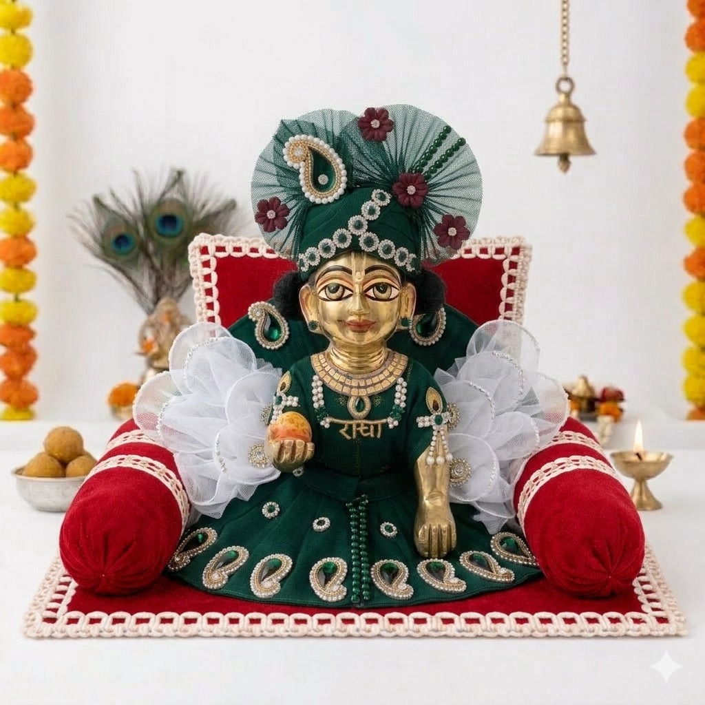 Laddu Gopal Gadi Takiya Set | Soft Gadi | 1 Cushion | 2 Pillow I 5 DIFFERENT COLORS